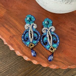 Beautiful blue beaded earrings